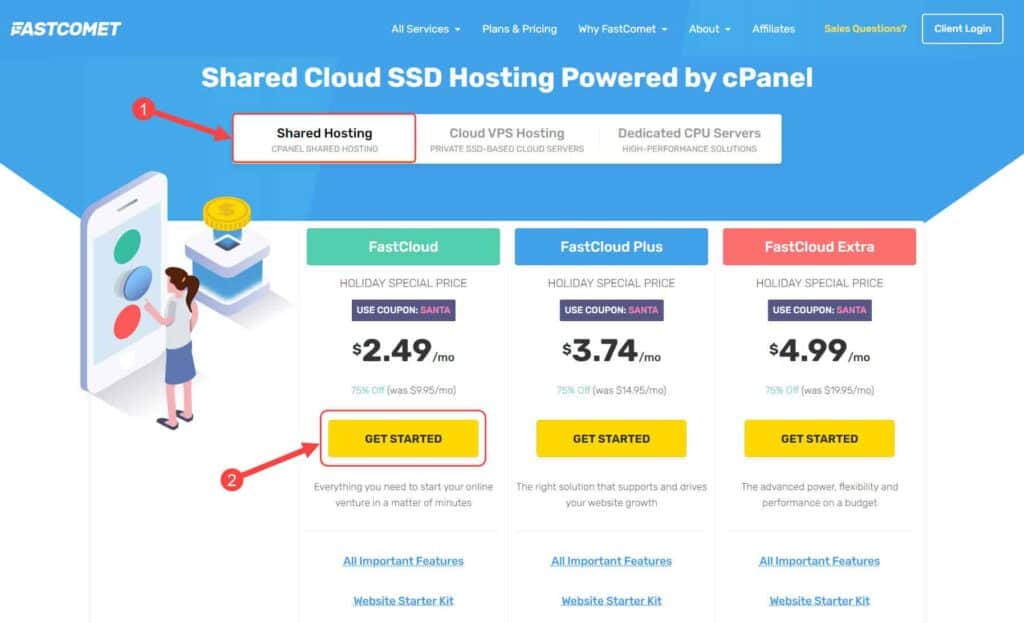 Select Fastcomet Hosting Plan