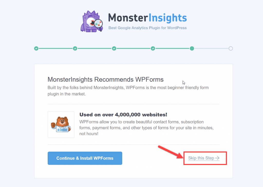MonsterInsights Recommends WPForms Plugin