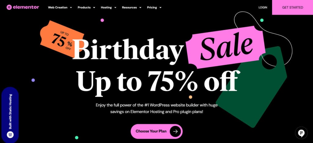 Elementor Birthday Sale Live