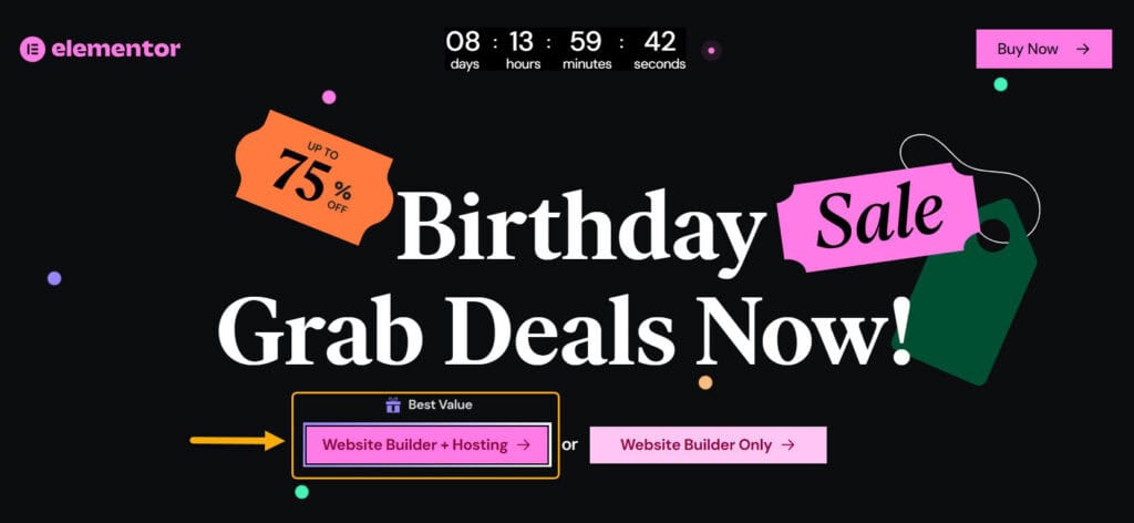 Get Elementor Birthday Sale Discount
