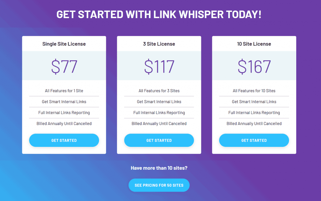 Link Whisper Pricing Structure