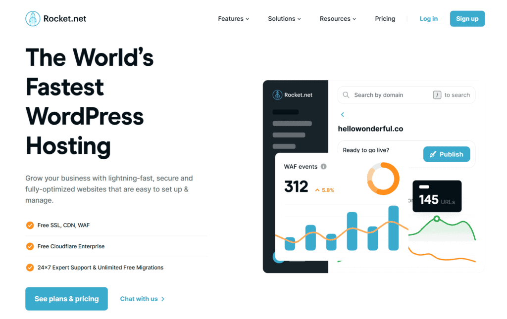 Rocket Net Manged WordPress Hosting