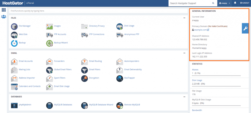 HostGator cPanel