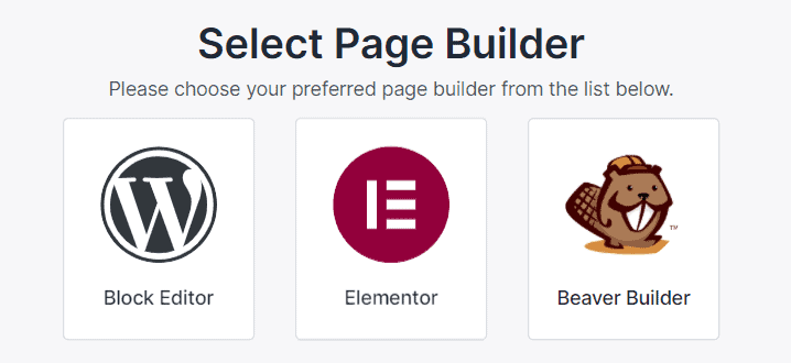 Choose Page Builder Type