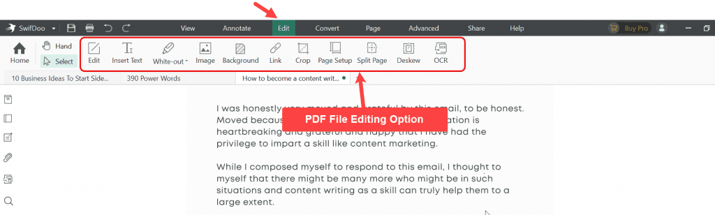 SwifDoo PDF Editing Functions
