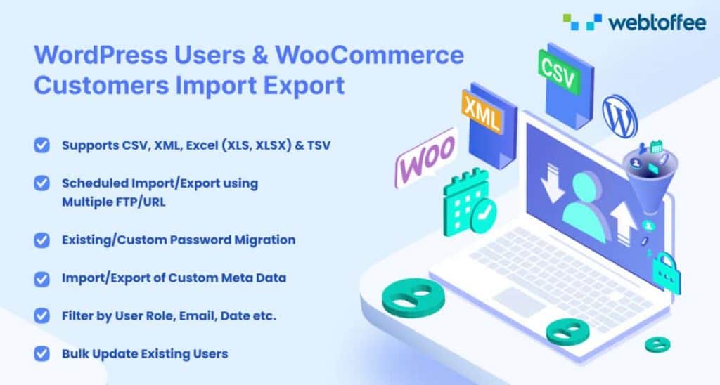 WordPress Users and WooCommerce Customer Import Export Suite