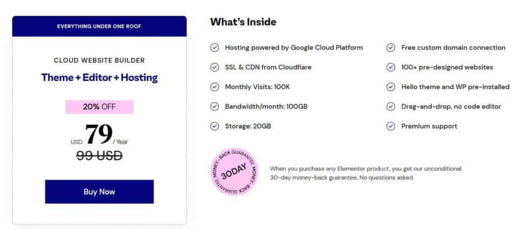 Elementor Cloud Website Hosting Black Friday Pricing