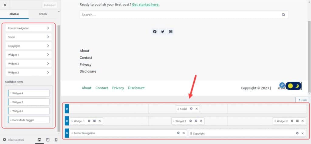 Kadence Theme Footer Builder
