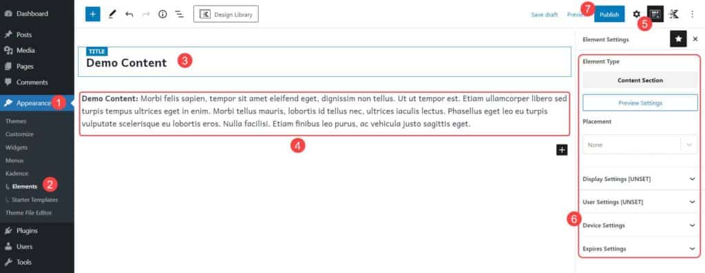 Kadence Theme Hooked Elements