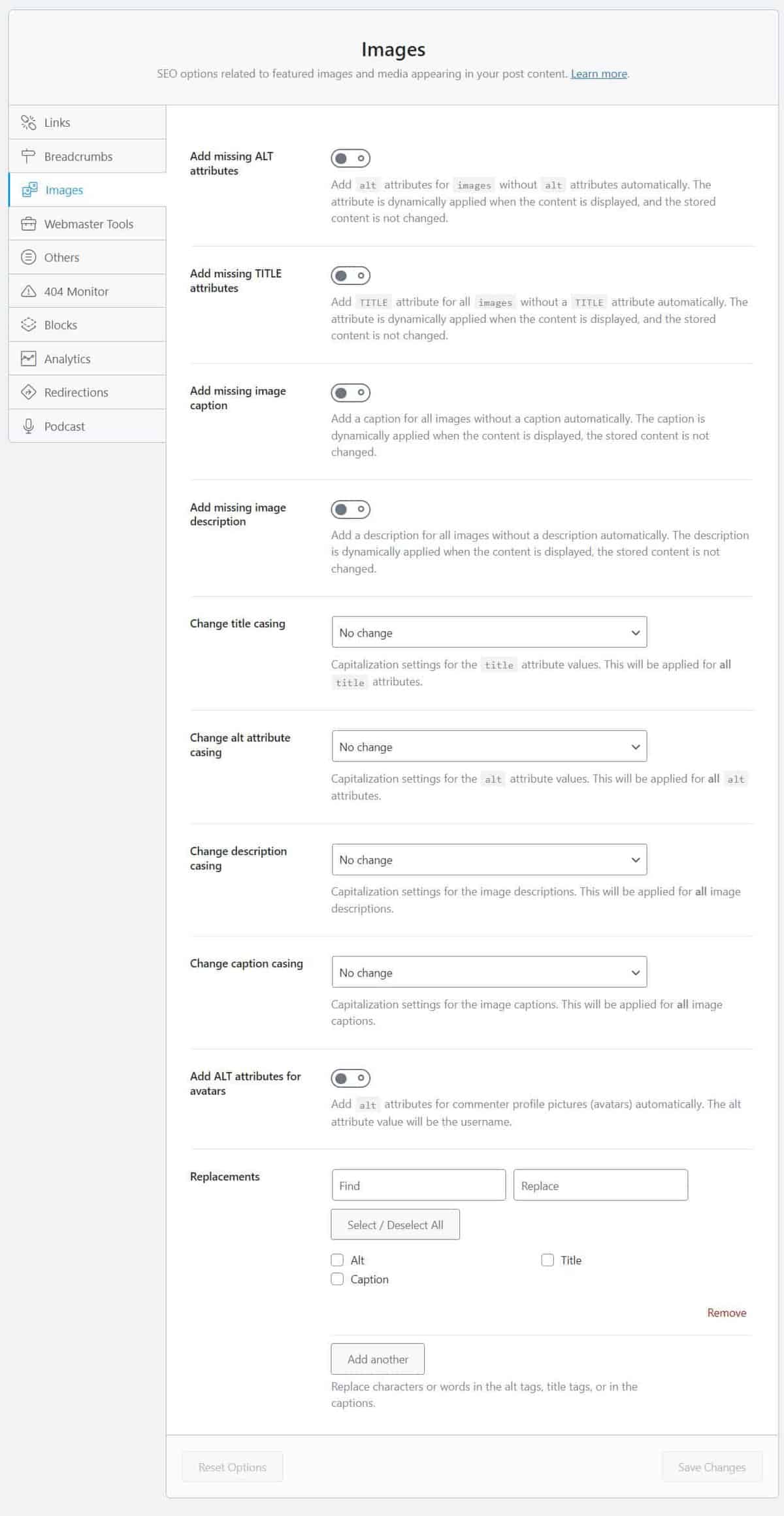 Rank Math Image SEO Settings