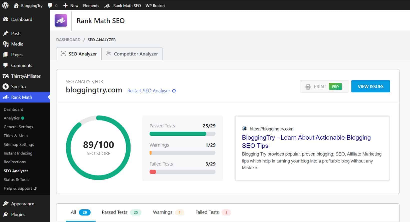Rank Math SEO Analyzer