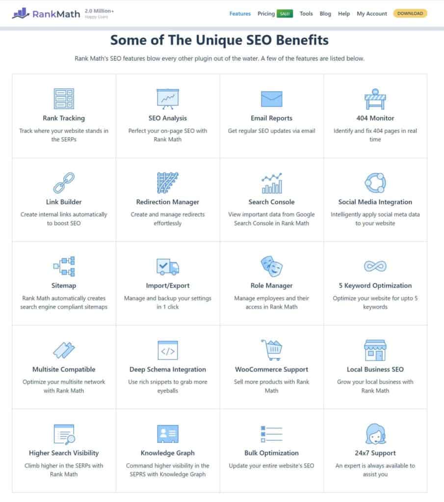 Rank Math Unique SEO Benefits