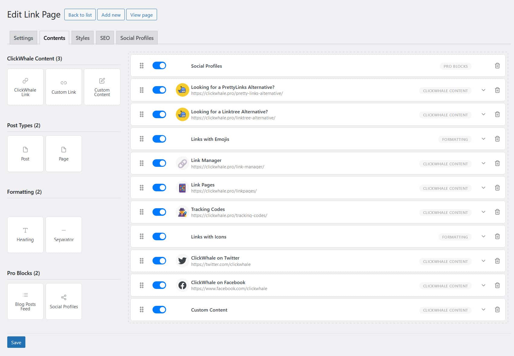 Create Link Page